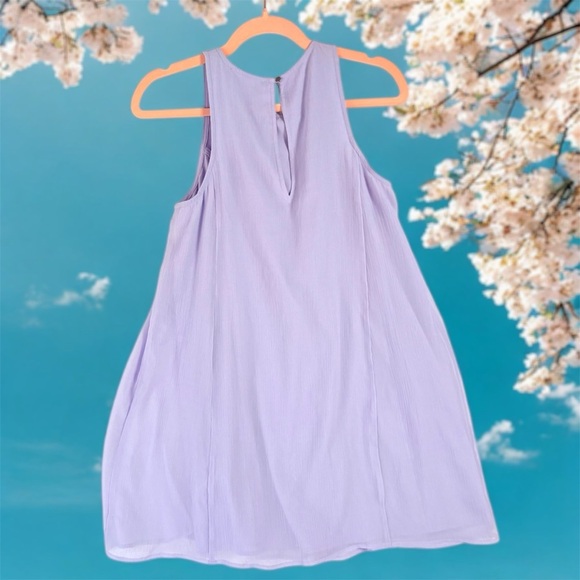 Abercrombie & Fitch Lavender Sleeveless Dress Chiffon Women’s SP Babydoll Y2K - Picture 4 of 10